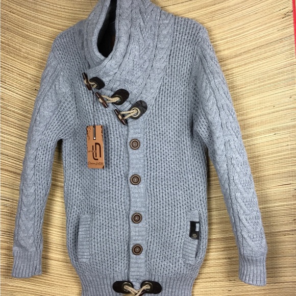 Leif Nelson Knitted Turtleneck Jacket - Winter Cardigan Sweaters Size M - Picture 7 of 14